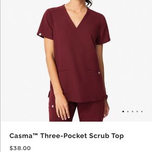 Figs Burgundy Scrub Top